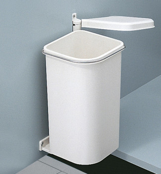 Poubelle salle de bain avec couvercle 5L en plastique blanc bambo